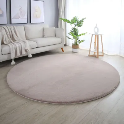 Obrázok produktu pre Homebyhome Hebký Vysoký Chlup Koberec Jednobarevný Imitace Kožešiny Plyšový Super M?kký Koberec do Obývacího Pokoje, Velikost: 200 cm kulatý