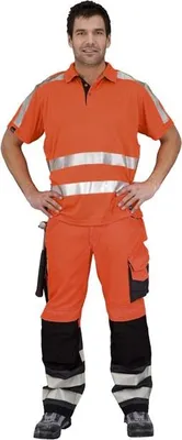 Produktbild von Snickers 3333 HI Vis Hose, Klasse 2 48 5574 signalorange-schwarzmatt