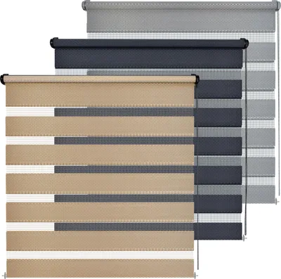 Produktbild von Doppelrollo Rattan RON 75x150 cm, anthrazit