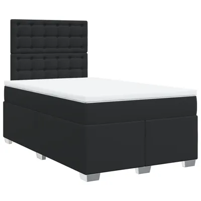 Produktbild von vidaXL Boxspringbett mit Matratze Schwarz 120x200 cm Kunstleder