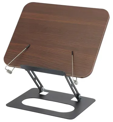Produktbild von Verstellbares Buchständer - Holz Kochbuchständer - Faltbar - Buchhalter - Elastische Seitenklemmen - Ideal für Lesekomfort