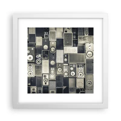 Produktbild von Gerahmtes Poster - Weißer Rahmen - Abstraktion Lautsprecher Grafik - 30x30 cm - Wand Bild - Wanddeko - Wandbilder - Wandposter - Bilderrahmen - Bilder - Kunstdruck - Wandbild - P2WAC30x30-4163