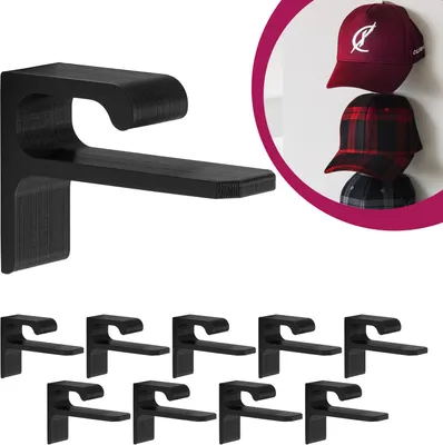 Produktbild von Cap Wandhalterung BaseCap Halterung Kappen Mützen Wand Halter 10er Set passend für New Era Flexfit Schwarz