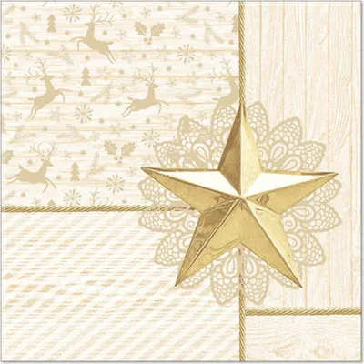 Productafbeelding van PAPSTAR 87845 PAPSTAR Weihnachts-Motivservietten "Rising Star", champagner