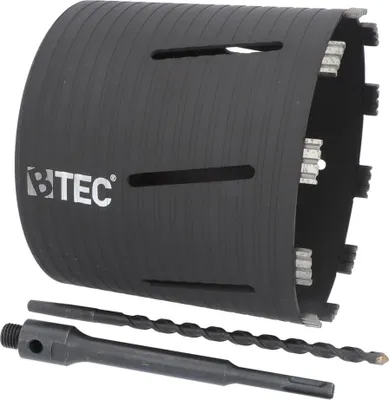 Produktbild von Diamant Bohrkrone NEXT GENERATION Ø 202 mm mit SDS+ Adapter 200 mm & Zentrierbohrer Nutzlänge 180 mm Segmenthöhe 10 mm Beton Mauerwerk Poroton Ziegel Porenbeton Tonrohr