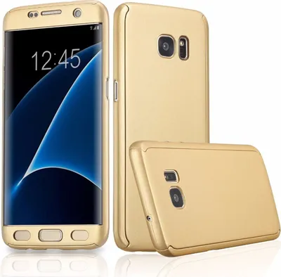 Produktbild von Handyhülle Schutzhülle für Samsung Galaxy S6 Edge Plus Full Case Cover Displayschutz 360 Gold