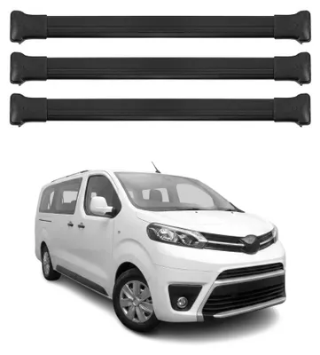 Image de Barres de toit transversales pour Toyota Proace 2016-2026 Aluminium Noir 3 pcs