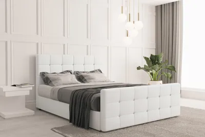 Produktbild von Kaiser Möbel Boxspringbett mit bettkasten und matratze 140 cm x 200 cm, Schlafzimmerbett ROMA Kunstleder Weiss H3