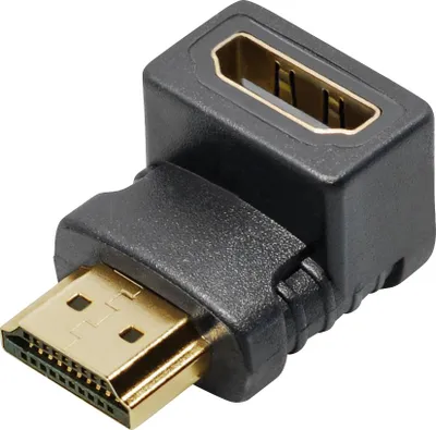 Produktbild von Transmedia HDMI Adapter; HDMI-Stecker 19 pol. auf HDMI-Kupplung 19 pol., Winkeladapter,  vergoldete Stecker, C 201