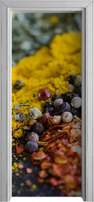 Produktbild von Tür Selbstklebende 80x210 cm Türfolie Türtapete Klebefolie - Gewürze Gemüse