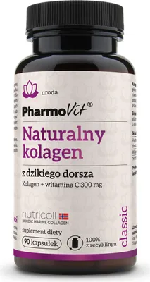 Zdjęcie produktu dla Kolagen Z Dzikiego Dorsza + Witamina C Bezglutenowy 90 Kapsułek - Pharmovit (Classic)