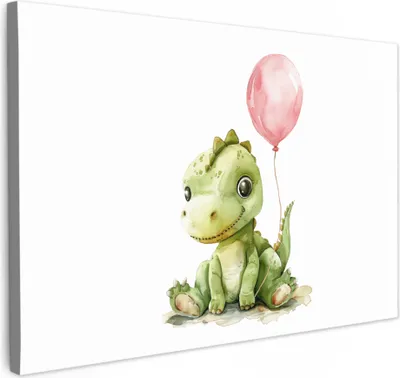 Produktbild von Leinwand Bilder 120x80 cm - Kinder Ballon - Elefant - Rosa, Bilder Wohnzimmer Modern, Wanddeko