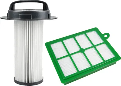 Two vacuum cleaner filters are shown against a white background.