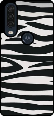 Produktbild von Smartphonica Handyhülle passend für Motorola One Action mit  zebradruck - TPU-Rückseite Fall Zebra-Design - Schwarz Weiß