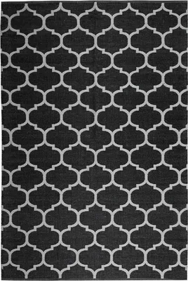 Zdjęcie produktu dla BELIANI Dywan czarno-biały 160 x 230 cm wzór marokańska koniczyna nowoczesny design styl salon sypialnia