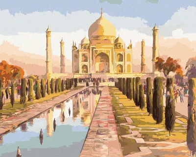 Immagine prodotto di Zuty - Pittura con diamanti - TAJ MAHAL E ALBA, 40x50 cm, tela tesa su telaio