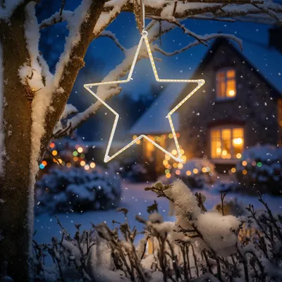 Produktbild von esotec Solar LED Weihnachtsstern Ø30cm Weihnachtsdeko outdoor 103413, KI-generiertes Bild