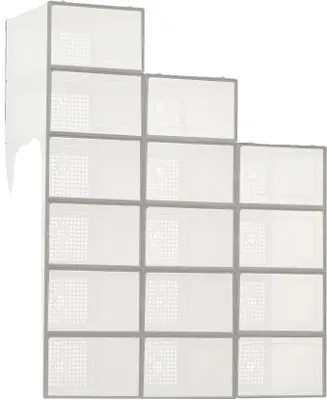Immagine prodotto di Scatole per la conservazione delle scarpe, design impilabile, antipolvere, colore grigio