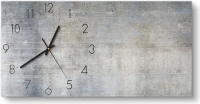 Produktbild von DEQORI Glasuhr 60x30 cm Zahlen 'Unverputzte Zementtextur' Wanduhr Glas Uhr Design leise