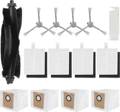 Produktbild von 13 Stück Ersatzteile für Eufy L60/ L60 SES/ L50/ L50 SES Saugroboter, Ersatz Zubehörset mit selbstentleerender Station, Zubehör-Set, Rollenbürste, Seitenbürsten, waschbare Filter, Staubbeutel