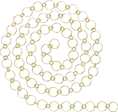 Produktbild von Gliederkette Ringe geprägt, Länge 80 cm Gold