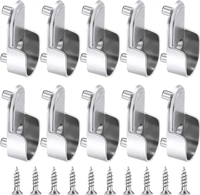 Image de Supports pour tringle à vêtements, en alliage de zinc, lot de 10, dimensions : 43 x 17 x 10 mm, pour penderie