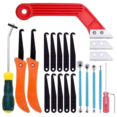 Imagen del producto de Kit de herramientas para la eliminación de juntas, de 22 piezas, con acero de tungsteno, para la limpieza de baldosas