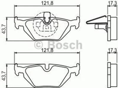 Produktbild von Bosch Bremsbelagsatz, Scheibenbremse Hinterachse 0 986 424 484