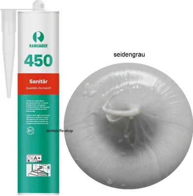 Produktbild von Ramsauer 450 Sanitär 1K Silikon Dichtstoff 310ml Kartusche seidengrau