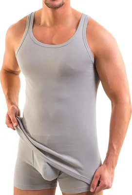 Produktbild von HERMKO 3000 Herren Tank Top 100% Baumwolle in Feinripp, Unterhemd, Muskel Shirt EU, Größe:D 8 = EU XXL, Farbe:grau