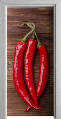 Produktbild von Tür Selbstklebende 90x210 cm Türfolie Türtapete Klebefolie - Chilischote Paprika