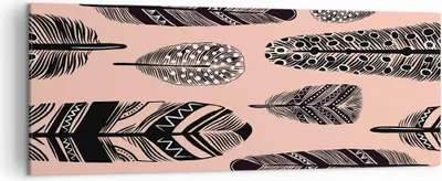 Produktbild von Bild auf Leinwand - Leinwandbild - Grafik Feder - 140x50cm - Wand Bild - Wanddeko - Wandbilder - Leinwanddruck - Bilder - Kunstdruck - Wanddekoration - Leinwand bilder - Wandkunst - AB140x50-3786