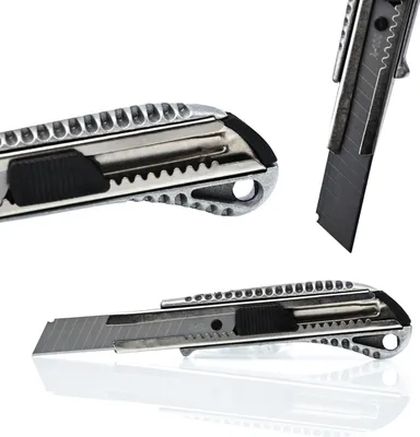 Immagine prodotto di Rosfix Coltelli – Coltello per Carta da Parati in Alluminio | 100x18x0,5 mm, Ergonomico, Lama Acciaio al carbonio, Lama anti-rottura