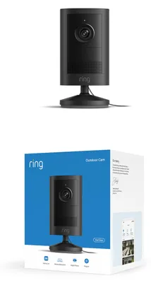 Productafbeelding van Ring Outdoor Camera 2K, buitencamera, met stekker (nieuwste generatie), eenvoudige installatie, groothoekbeeld in 2K, tot 6 keer verbeterde zoom en nachtzicht, zwart