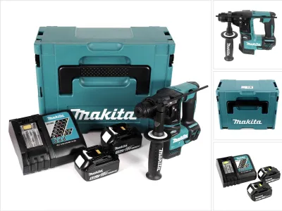 Image de Makita DHR 171 RTJ Perceuse à percussion sans fil Brushless SDS Plus 18V 1.2 J + 2x Batteries 5.0Ah + Chargeur + Coffret Makpac
