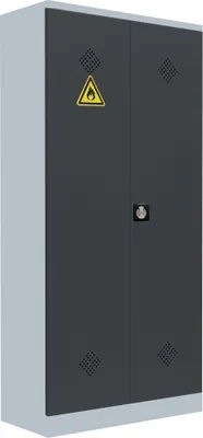 Produktbild von LÜLLMANN Umweltschrank 566258 anthrazit, lichtgrau 91,6 x 42,2 x 195,0 cm, aufgebaut