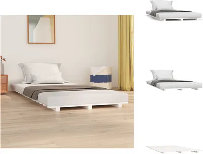 Produktbild von vidaXL Massivholzbett Weiß 90x200 cm Kiefer -  Betten & Bettgestelle