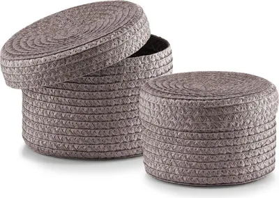 Image de ZELLER Set de cupcakes avec couvercle gris 16x10cm et 17x12cm