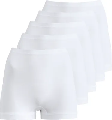 Produktbild von 5er Pack Damen Pagenschlüpfer – 100% Baumwolle, mit auswechselbarem Bundgummi, kochfest & trocknergeeignet – Weiß