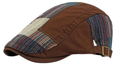 Produktbild von Schiebermütze im Retro-Stil, verstellbare Passform, Baskenmütze mit Zierelementen, weich, atmungsaktiv, Sonnenschutz, ideal für den Alltag.