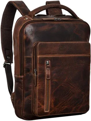 Produktbild von Herren- oder Damen-Laptop-Tasche, groß, vintage-Stil, 13-14 Zoll, Reisetasche, echter Leder, Braun-Linien-Design