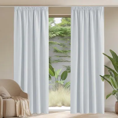 Productafbeelding van Unyqoos® Gordijnset, 2 stuks – Vouwgordijnen, elk 245x140 cm, zware stof van 230 g/m², verduistering van 60-75%, warmte-isolerend, geschikt voor gordijnroede en rails