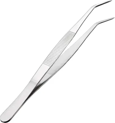 Produktbild von MMOBIEL Edelstahl-Pinzette 20cm gebogener, gezahnter Spitze, Profi-Mehrzweck-Werkzeug