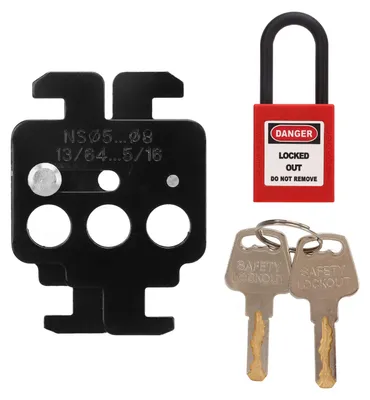 Immagine prodotto di MCB Lockout Tagout Lucchetto per interruttori automatici in acciaio, staffa da 38 mm, lucchetto in nylon per interruttori automatici Schneider