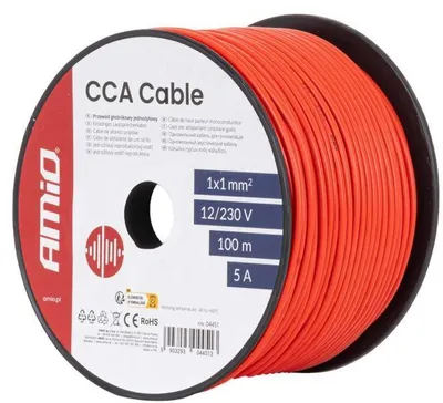 Image de Câble électrique AMiO 04451, emballage blister, rouleau de 100 m