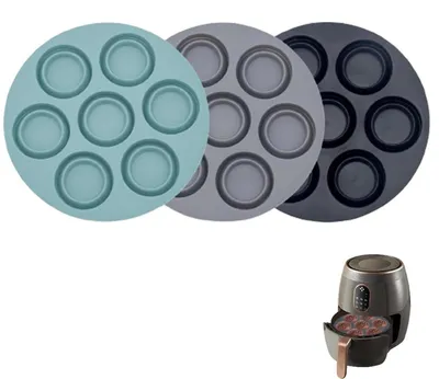 Immagine prodotto di Stampi in silicone per muffin, set da 3 pezzi, adatti per friggitrici ad aria, cupcakes, brownies e budini