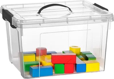 Produktbild von Aufbewahrungsbox mit Deckel - transparent grau - 23.5 Liter - 42 x 36 x 25 cm - Kunststoff