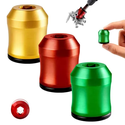 Produktbild von 3 Stück Schraubendreher-Aufsätze mit Magnetring, Magnetischer Bithalter für Bits & Sechskantschraubendreher