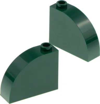 Produktbild von 2x Lego Schrägstein gebogen 3x1x2 dunkel grün Stein gewölbt 6296062 33243