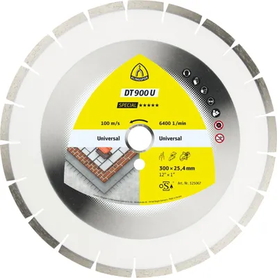 Produktbild von Klingspor DT 900 U Diamanttrennscheiben, 600 x 3,7 x 25,4 mm 36 Segmente 40 x 3,7 x 10 mm, Weitverzahnt